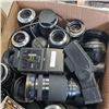 Image 2 : BOX OF ASSORTED CAMERA LENSES AND FLASHES