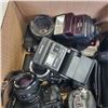 Image 2 : BOX OF ASSORTED VINTAGE 35MM CAMERAS AND VIDEO CAMERAS