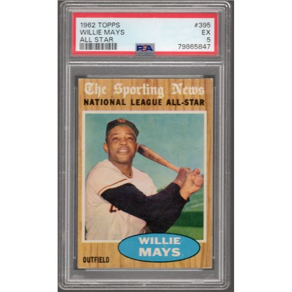 Willie Mays 1962 Topps All Star PSA 5 EX