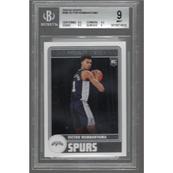 Victor Wembanyama Rookie Card 2023-24 NBA Hoops #298 BGS 9