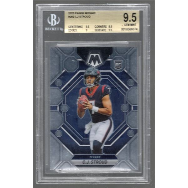 Cj Stroud Graded Rookie Card 2023 Panini Mosaic #292 BGS 9.5