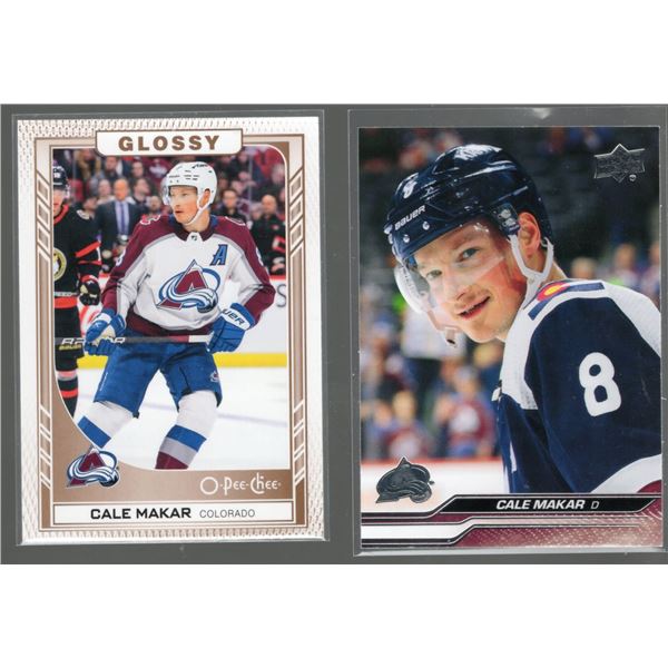 Cale Makar 2023-2024 O-Pee-Chee Glossy Gold Card #R-18 & 2023-2024 Upper Deck Series 2 #295