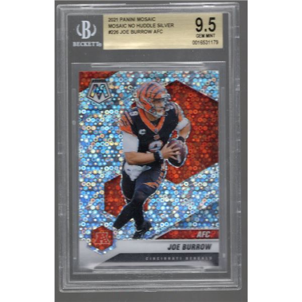 Joe Burrow 2021 Panini Mosaic No Huddle Silver #226 BGS 9.5