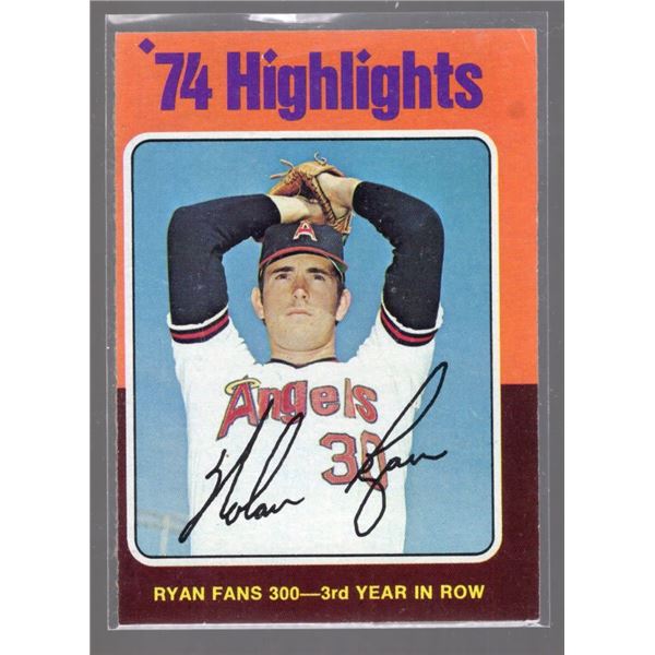 Nolan Ryan 1975 Topps 1974 Highlights 300K 5 Years Card number 5