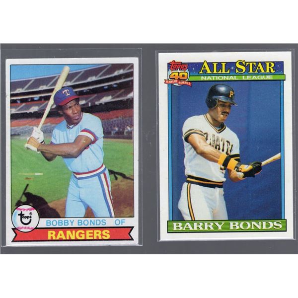 Father and Son Lot: Barry & Bobby Bonds 1991 Topps #401 & 1979 Topps #285