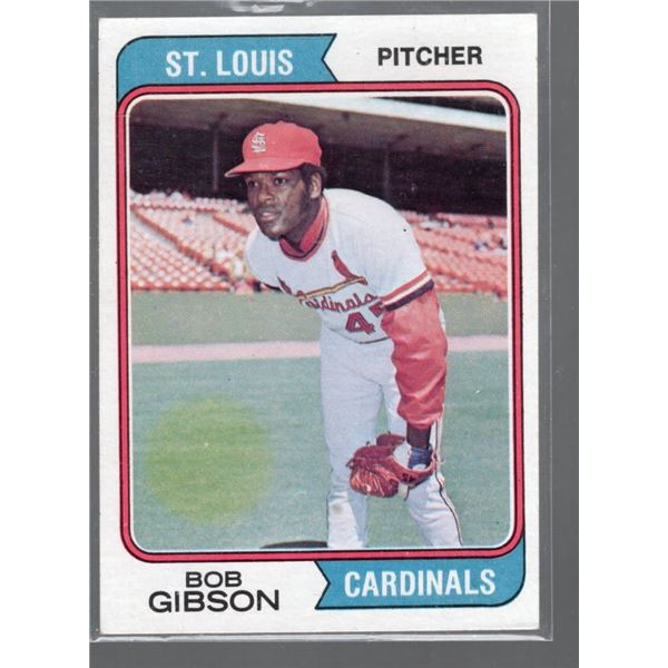 Lot of 2 Bob Gibson Cards. Vintage & New:  Bob Gibson 2021 Topps Chrome Platinum Anniversary Card nu