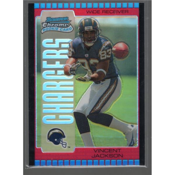 Vincent Jackson Red Refractor Rookie Card 2005 Bowman Chrome #121