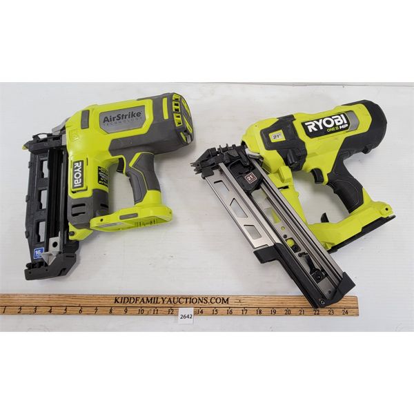 LOT OF 2 - RYOBI AIRSTRIKE & ONE HP NAILERS - 21IN & 16GA