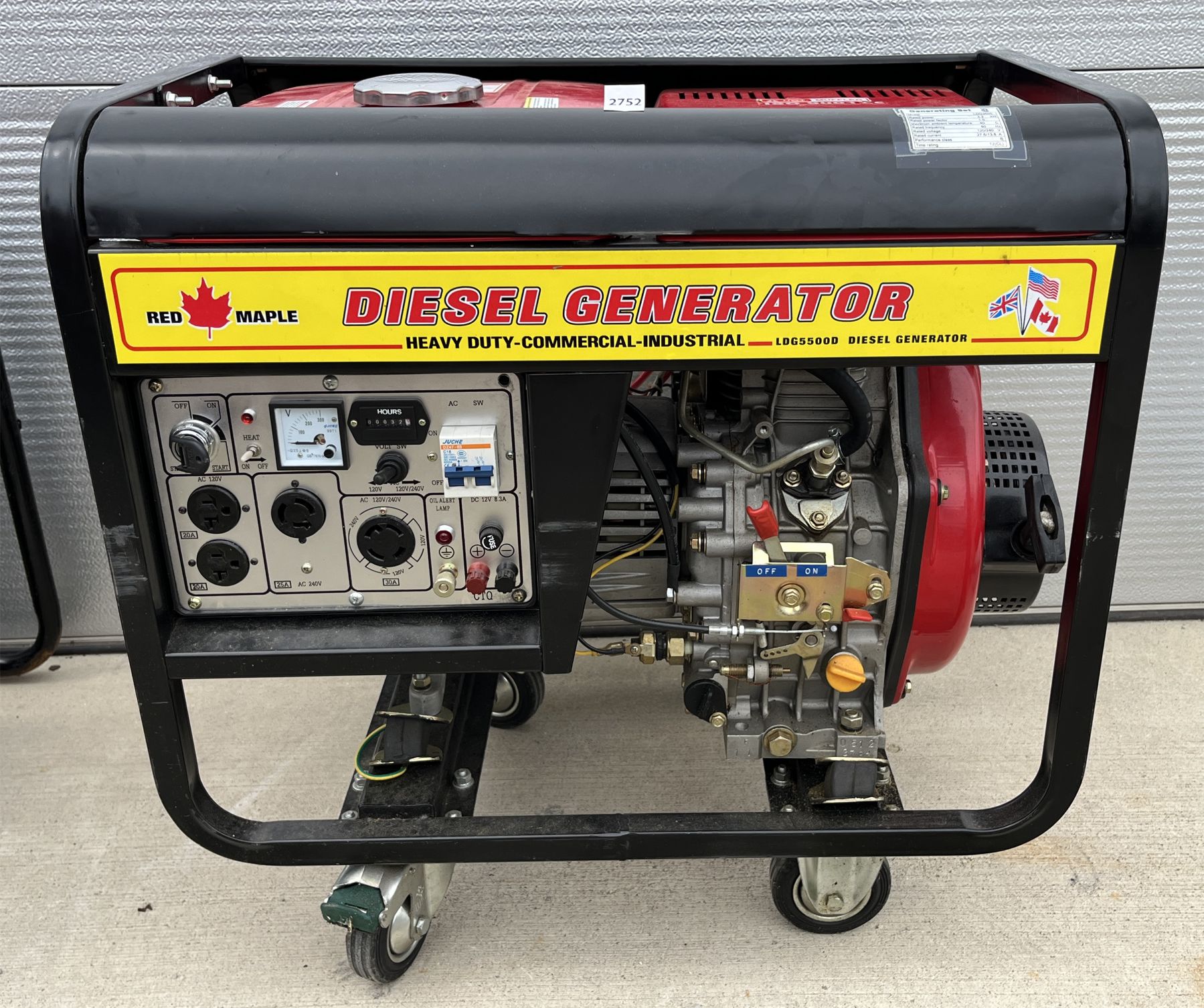 Generater Red RED MAPLE 5500W GENERATOR W/ EXHAUST HOSE