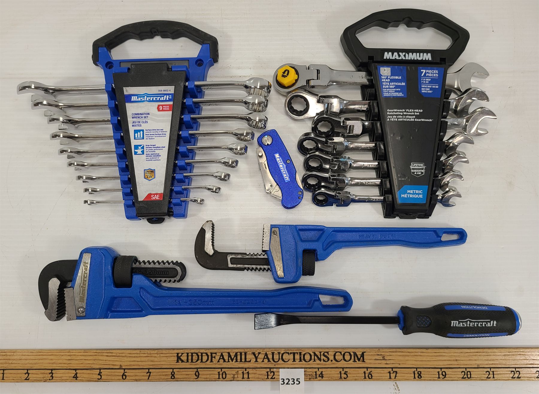 LOT OF 6 - MASTERCRAFT & MAXIMUM TOOLS - INCL WRENCH SET & COMBO ...