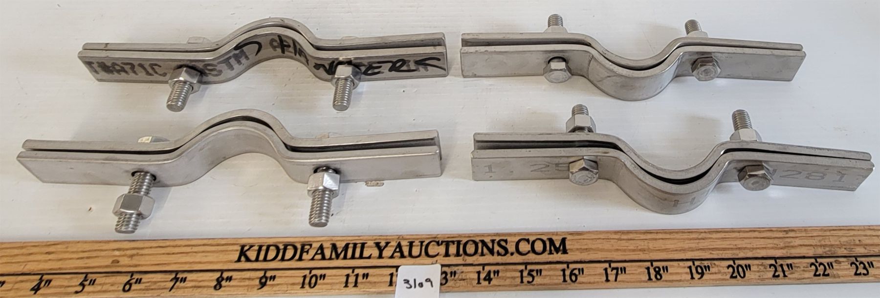 LOT OF 4 - STAINLESS STEEL RISER CLAMPS - Kidd Family Auctions
