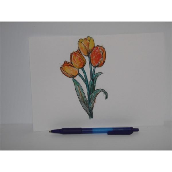 Original small tulips painting created by Artiste LangdonArt - petite peinture de tulipes LangdonArt