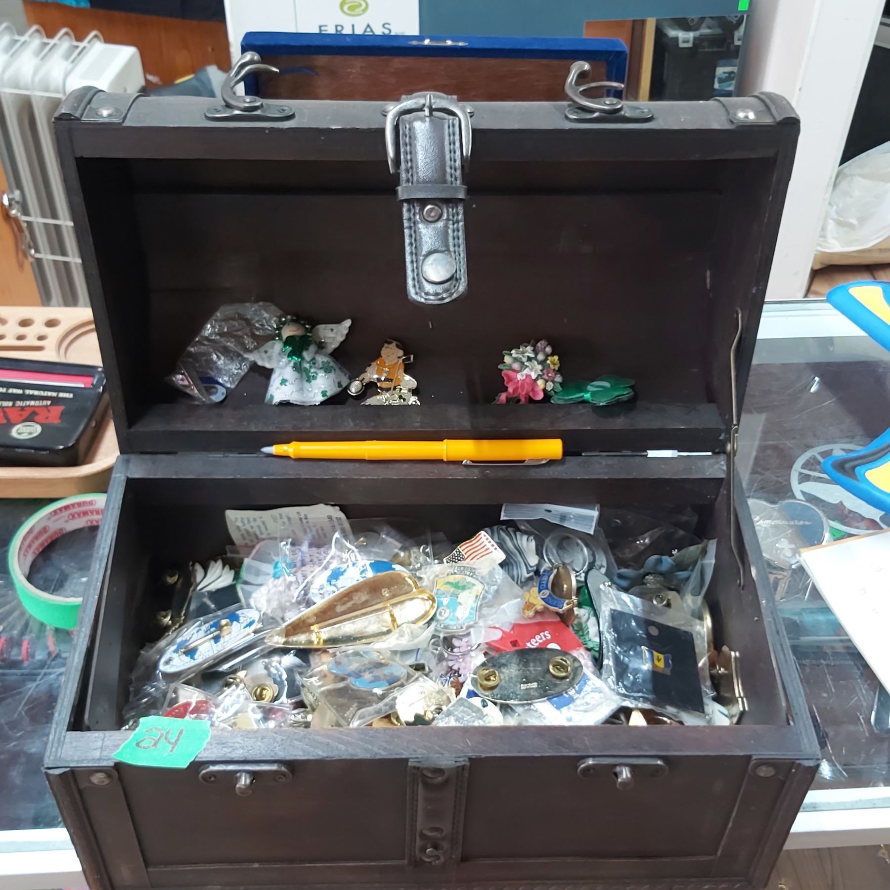 Treasure Chest Pin Treasure Chest | All Contents | Pin Backs | Costume Jewellery