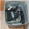 Image 2 : Large Plastic Tote of Remotes etc