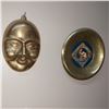 Image 2 : Contents of Top Middle Shelf + 2 Brass Wall Decor
