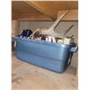 Image 1 : Contents of Blue Tote + Antler Rack