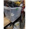 Image 1 : Large Clear Tote with Contents | Cords | Extensions Cord | Bootser Cable +