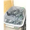 Image 1 : Grey Tote with Contents | Looks Like Gaming Console Power Supply etc