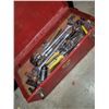 Image 2 : Red Tool Box with Contents | Wrenches | Snippers & Hardware in Bins