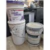 Image 1 : 3 Large Pails of Renovation & Construction Drywall, Paint
