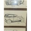 Image 4 : Framed 6 Antique Cars 5" x 8" Each | Pen or Pencil Sketch