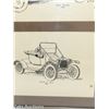 Image 6 : Framed 6 Antique Cars 5" x 8" Each | Pen or Pencil Sketch