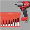 Image 1 : Milwaukee Impact Wrench, Cordless, Compact, 18VDC plus Proto Socket Bit Set