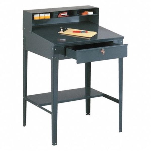 Open Shop Desk, 53" H, Gray