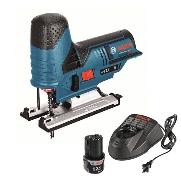 Bosch Cordless Jig Saw,12VDC,Barrel Grip, Battery and Charger Kit,12V,2.0Ah,Li-Ion