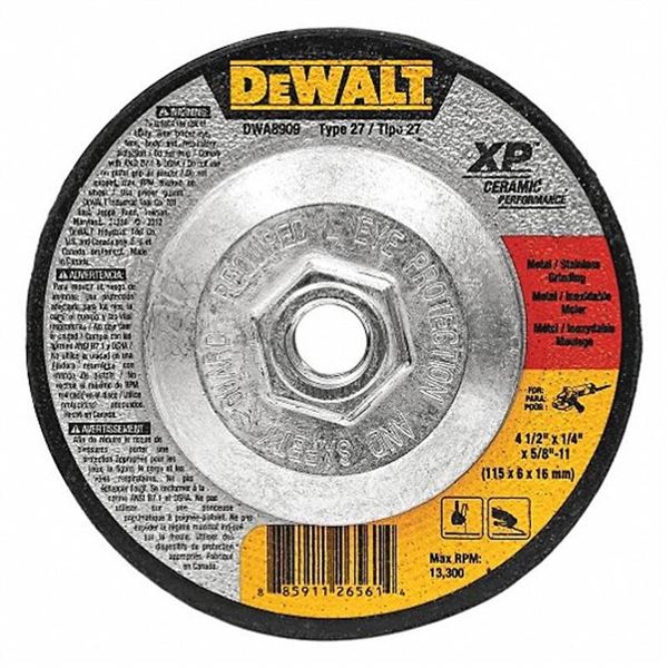 Qty 10 DeWalt Cut-Off Wheels, 13300 rpm, 4-1/2" dia.