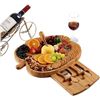 Image 2 : Lot of 1 Bamboo Charcuterie/Cheese Platter Board with 4 Cheese Knives - Brand New!