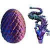Image 1 : Lot of 3 3D-Printed Dragon Egg Toys with 8in Sensory Fidget Dragon Toy Inside