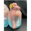 Image 2 : Lot of 2 Sports Water Bottles w/ Handle - 54oz - Pink/Blue Gradient Design - Brand New