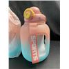 Image 2 : Lot of 2 Sports Water Bottles w/ Handle - 54oz - Pink/Blue Gradient Design - Brand New