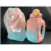 Image 1 : Lot of 2 Sports Water Bottles w/ Handle - 54oz - Pink/Blue Gradient Design - Brand New