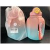 Image 1 : Lot of 2 Sports Water Bottles w/ Handle - 54oz - Pink/Blue Gradient Design - Brand New