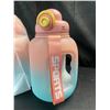 Image 2 : Lot of 2 Sports Water Bottles w/ Handle - 54oz - Pink/Blue Gradient Design - Brand New