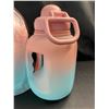 Image 2 : Lot of 2 Sports Water Bottles w/ Handle - 54oz - Pink/Blue Gradient Design - Brand New