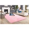 Image 2 : Lot of 1 Large Size (5.3ft x 7.3ft) Soft Fluffy Area Rug/Fuzzy Carpet - Pink Colour - Anti-Slip Back