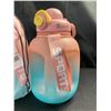 Image 2 : Lot of 2 Sports Water Bottles w/ Handle - 54oz - Pink/Blue Gradient Design - Brand New