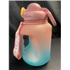 Image 3 : Lot of 2 Sports Water Bottles w/ Handle - 54oz - Pink/Blue Gradient Design - Brand New