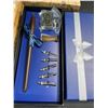 Image 3 : Lot of 2 Writing Tool Sets; 1X Feather Dip Pen Set & 1X Calligraphy Pen Set - Brand New