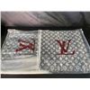 Image 1 : Lot of 2 LV Inspired Designer Scarves - Grey/Black - Brand New