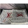 Image 1 : Lot of 2 LV Inspired Designer Scarves - Grey/Black - Brand New