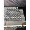 Image 2 : Lot of 2 LV Inspired Designer Scarves - Grey/Black - Brand New