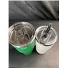Image 2 : Lot of 2 Arctic Tumbler Mugs - 1X Green & 1X White