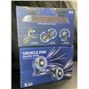 Image 1 : Lot of 2 Double-Head Vehicle Fans - 5inch - 12V Power - Fans for Cars - Brand New