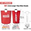 Image 2 : Lot of 1 Caroeas Super Large 150L Laundry Basket w/ Padded Handles - Red