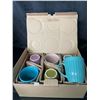 Image 1 : Lot of 1 Set of 6 Porcelain Cappuccino/Coffee Mug Cups - Brand New - Assorted Colours