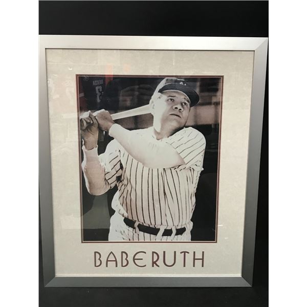 BABE RUTH CUSTOM FRAMED 20 X 30 DISPLAY